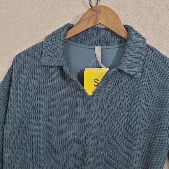 NEW Mondetta Collared Long Sleeve Ribbed Knit Eco Dress S // 25CT - Picture 6 of 9